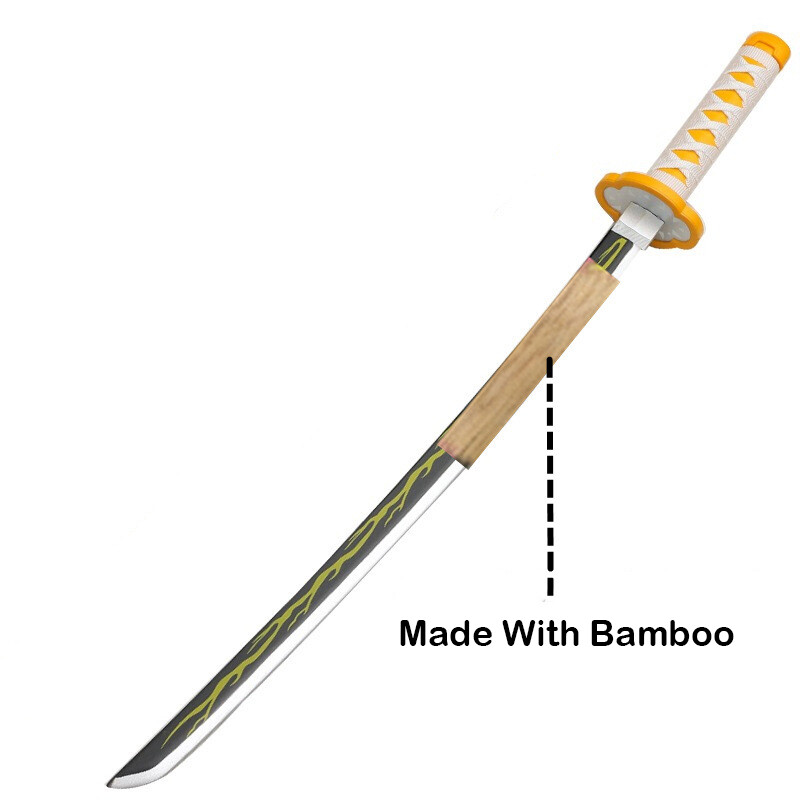 30 Kimetsu No Yaiba Demon Slayer Kyojuro Rengoku Sword Blade Cosplay Prop Kids Ebay