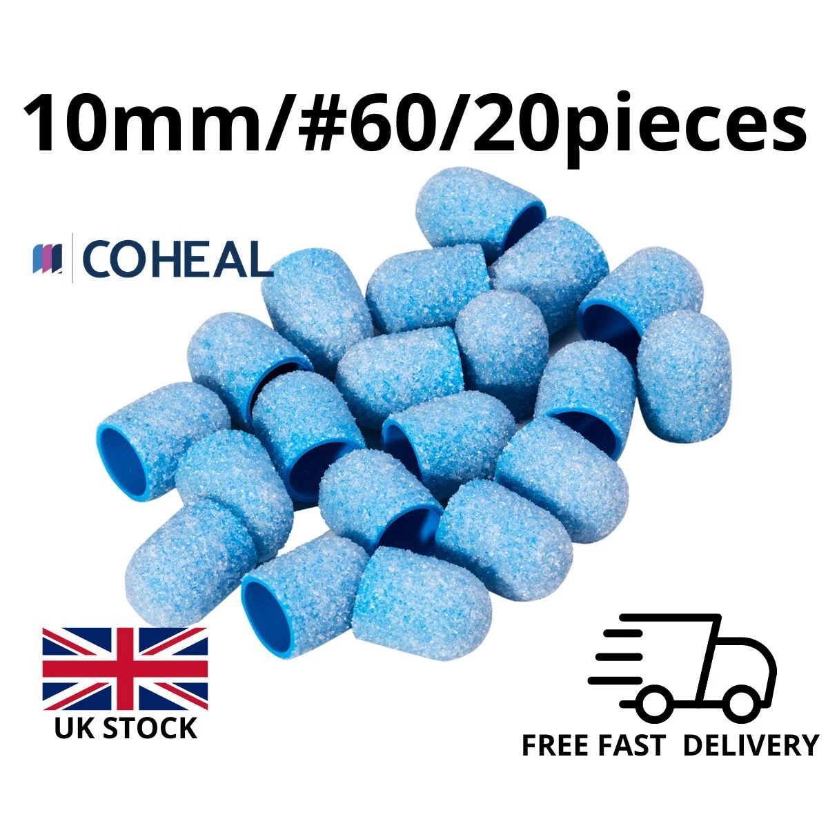 Exo Blue Med Sanding Caps Abrasive Hard caps for Podiatry Pedicure various grits