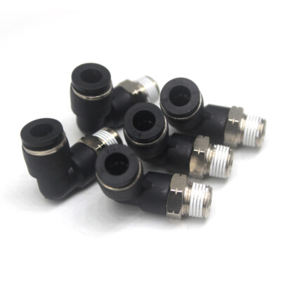 5Pcs Pneumatic Male Elbow Connector Tube OD 1/4''  NPT 1/8 Thread Push in Fitting