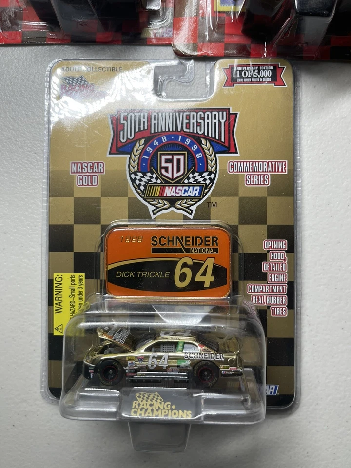Lot Of 3 Diecast Racing Champions 50th Anniversary Gold Dick Trickle 64 Ricky 50 - Image 2 of 4