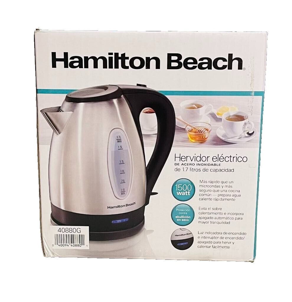 Hamilton Beach 40880 1.7L Electric Kettle - Silver-image