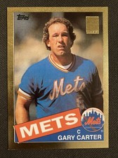 2001 Topps Traded Gold Border GARY CARTER #/2001 1985 17T Reprint New York Mets