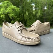 SAS Siesta Mocha Leather Moc Toe Oxfords Comfort Shoes Sz 6 Walking Lace Up