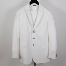 Vintage Thierry Mugler Paris suit 48 / 38 R jacket pants white 3 button