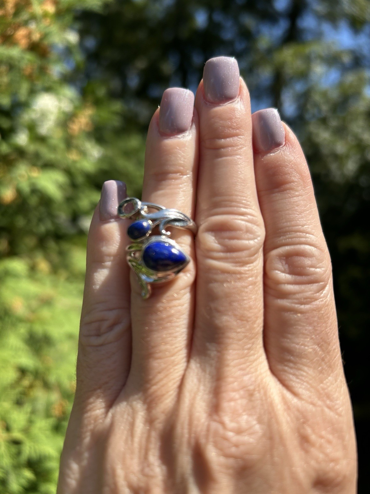 Sterling Silver Lapis Ring “Missing a Stone” - image 10