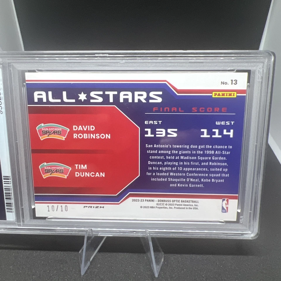 Donruss Optic #13 10/10 Robinson/Duncan All-Stars-Gold Wave 2022 PSA 9-POP 1!! Foto 4 de 4