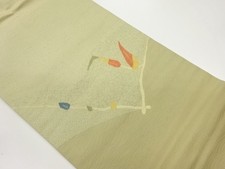 7593099: JAPANESE KIMONO JAPANESE NAGOYA OBI / WOVEN ABSTRACT LEAVES