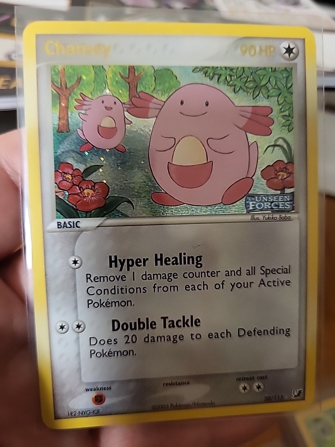 Pokemon Chansey Card Unseen Forces 20/115 Holo Rare Stamped