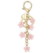 Initial Letter Keychain, Cute Flower Letter-M Keychains for Women Girls Pink