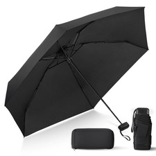 Compact Travel Umbrella with Case - Mini Umbrella for Purse, Small Lightweigh...