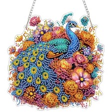 Diamond Art Hanging Kits for Adults, Diamond Painting Pendant Kits, Peacock