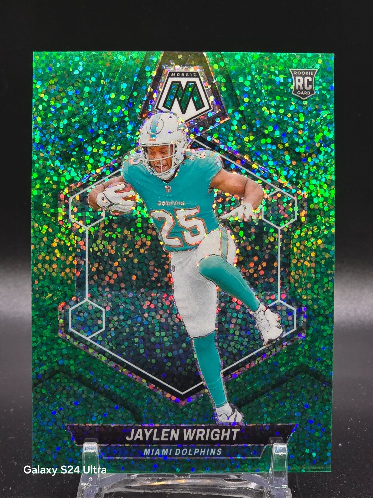 2024 Panini Mosaic Green Sparkle Prizm Jaylen Wright #383 4/8 RC