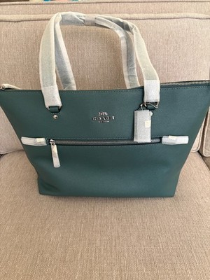 NWT Blue Coach Crossgrain Leather Gallery Tote