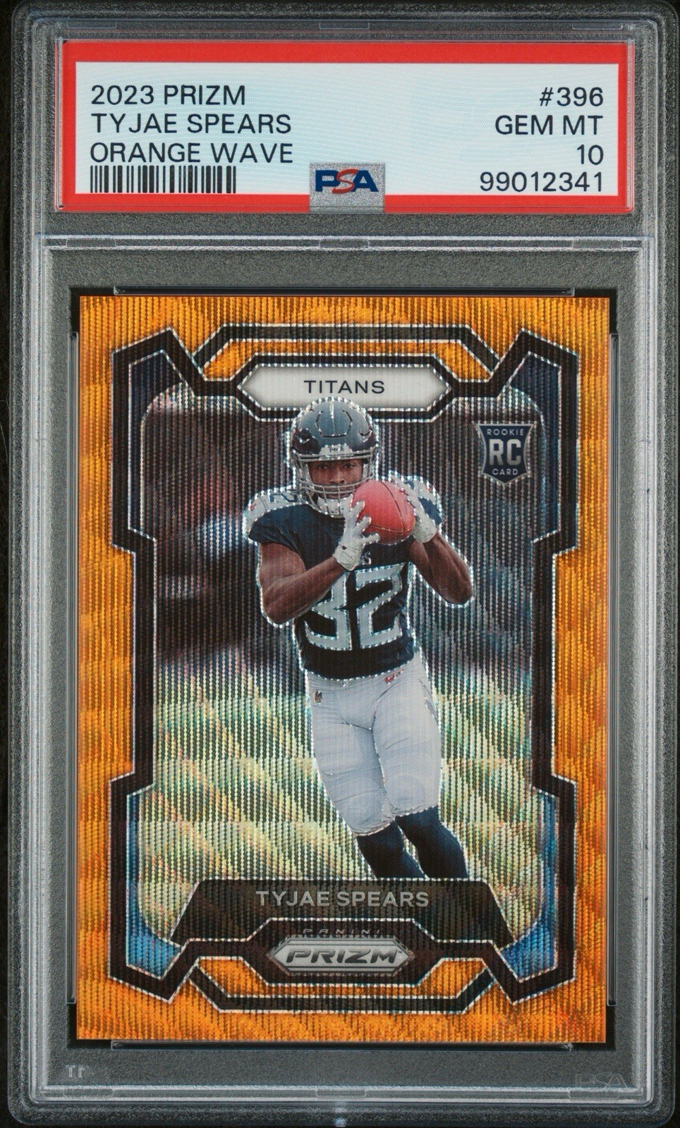 2023 Panini Prizm - Rookies Tyjae Spears #396 Orange Wave Prizm /60 (RC)