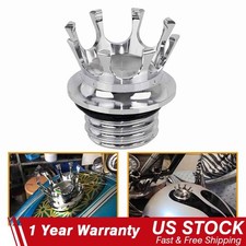 Chrome Fuel Tank Cap Gas Cap King Crown Style For Harley Sportster Touring Dyna