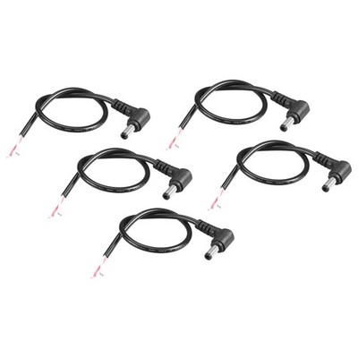5 x DC Power 5.5mm x 2.5mm 4A 30cm Male Plug Right Angle Cable Connector