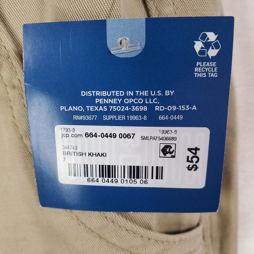 Arizona Jean Co Women's British Khaki Cargo Pants Size 7 Mid Rise Wide Tie Leg - Picture 9 of 10