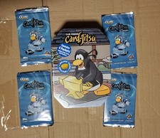 Topps Club Penguin Card Jitsu Water [Set 6] SEALED Tin + Booster Pack Bundle