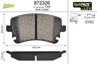 Bremsbelagsatz Scheibenbremse Hinten Valeo 872326 FÜR VW BremsbelÄGe Belagsatz