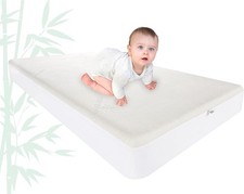 Bamboo Crib Mattress Protector by , Waterproof - Breathable, Noiseless Mattress