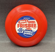 1967 Wham-O Mini Frisbee With Fleer Dubble Bubble Promo Tie-In Red Disc 4"