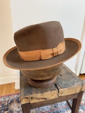 Vintage 1940s Mallory Cravenette Fedora Hat Size 7 1/4 Art Deco
