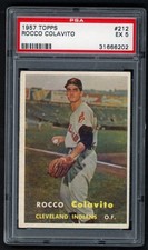 1957 Topps ROCKY COLAVITO ROOKIE Cleveland Indians #212 PSA 5 EX Condition