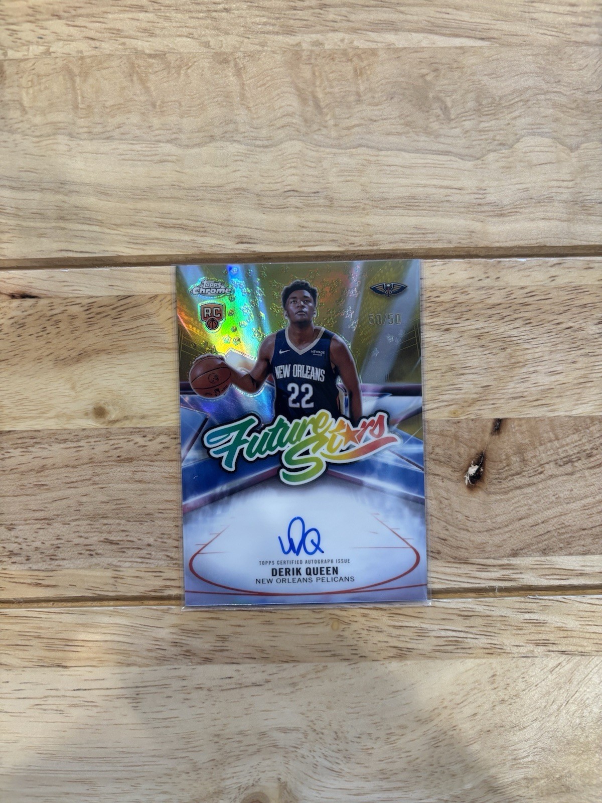 2025 TOPPS Chrome Basketball Derik Queen Future Stars Gold Autograph 50/50 (RC)