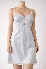 Burberry Blue Stripe Lace Trim Nightgown Size...