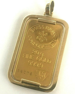 SWISS BANK CORPORATION VINTAGE 20 GRAM BAR BUCHERER MOUNTED