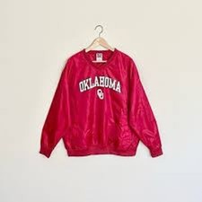 Red Oak Sportswear Oklahoma Sooners Windbreaker Pullover Jacket - Size