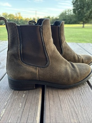 Thursday Boot Co Sz 9 Brown Suede Leather Chelsea Ankle Boots Handmade Slip Ons