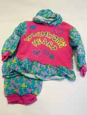 Vintage Kids Clothing Hoody Pants Set "Patchwork Heart" Size 4T Girls BIN 41