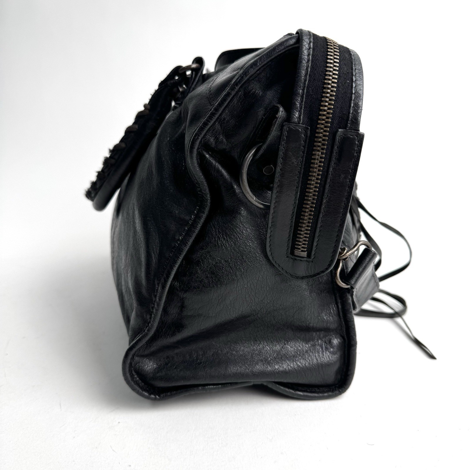 BALENCIAGA The City 115748 Black Leather 2Way Shoulde… - Gem