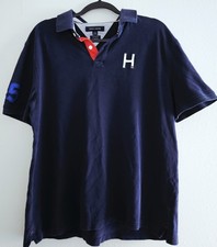 Tommy Hilfiger Polo Shirt Mens XL Blue Custom Fit H Logo 85 Dark Blue / Navy