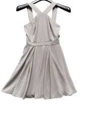 Lulus Light Gray Hoco Fit & Flare Party Dress Criss-Cross Back Size XS