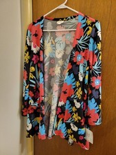 LuLaRoe Caroline Womens Medium M Multicolor Cardigan Open Front New Nwt