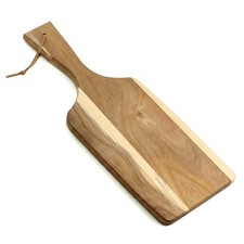 Image of Acacia Wood Paddle Chopping Board Cheese Serving Platter Kitchen Cutting Tray