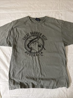 Great Barrier Reef  Australia T Shirt  Mens Large Green