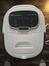 H&B Luxuries Portable Foot Massager with Temp Control & Motorized Rollers FBD610