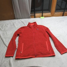 Patagonia Better Sweater Jacket Boys XL 14 Red Knit Fleece Full Zip Outdoor Hike