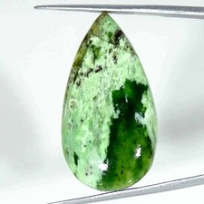 23.20Cts Natural Chrome Chalcedony Pear Cabochon Loose Gemstone 18x34x6mm