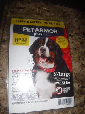 Pet Armor Plus Flea and Tick Prevention for Dogs 89-132lbs -8 Month Supply