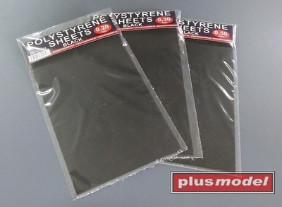 Plus Model 575 - Polystyrene sheets black 0,3 - Neu