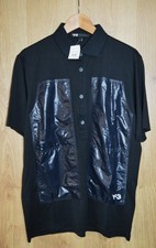 adidas Y-3 Y3 Yohji Yamamoto Polo Shirt 1/2 Button Rare Black - Extra Large XL