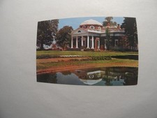 Monticello Thomas Jefferson Home Postcard with Fish Pond Reflection
