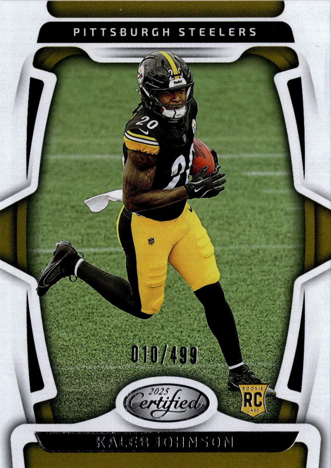 2025 Panini Certified #142 Kaleb Johnson Steelers RC/499 Rookie