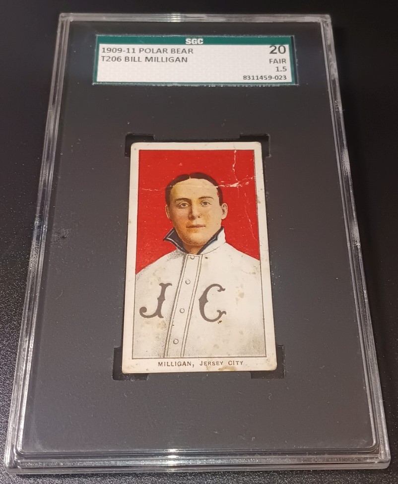 1909-11 T206 Polar Bear Bill Milligan SGC 1.5 - Tobacco Baseball Card