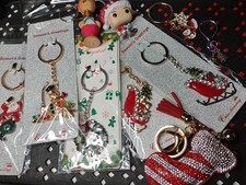 Lot Of 10 Christmas Holiday Themed Keychains Christmas Lot PMP20