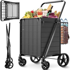 Folding Shopping Cart 360LBS Capacity With Waterproof Liner